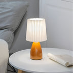 Scandinavian Style Pleated Small Glass Table Lamp