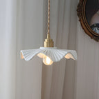 Scandinavian White Ceramic Flower Pendant Light