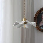 Scandinavian White Ceramic Flower Pendant Light