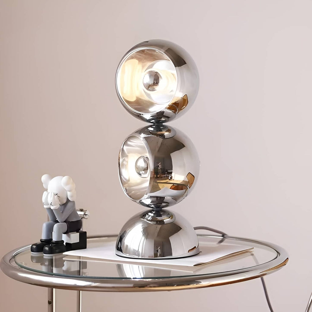 Space Age Eyeball Silver Metal Table Lamp