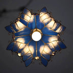 Tiffany Leaf Stained Glass Pendant Light