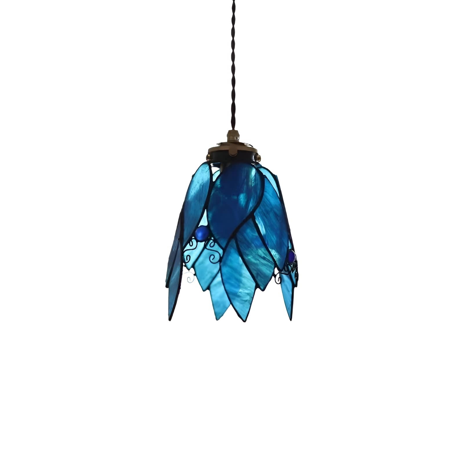 Tiffany Leaf Stained Glass Pendant Light