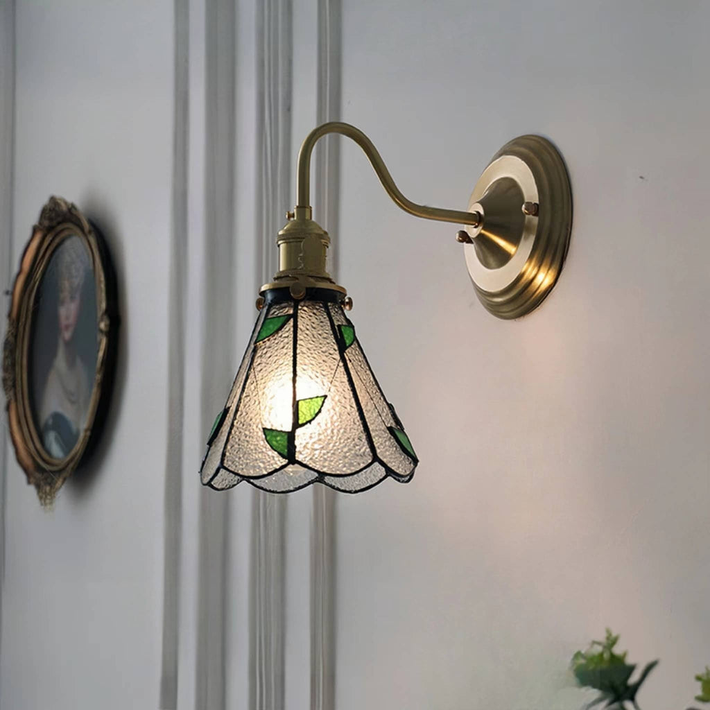 Tiffany Antique Stained Glass Wall Light