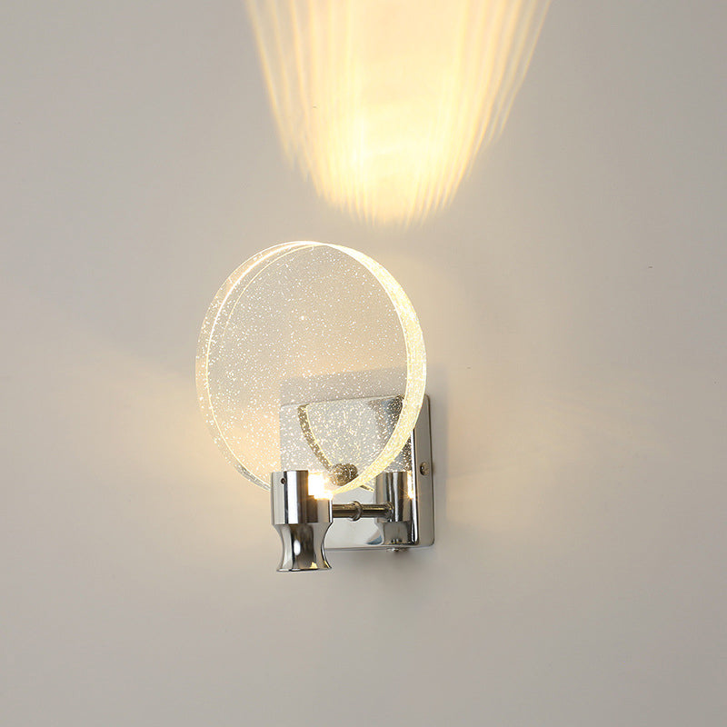 Nordic Style Crystal Creative Round Wall Light