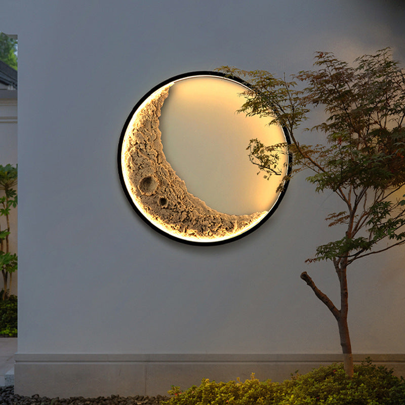 Creative 3D Resin Moon Shape Wall Light