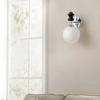 Vintage Black Accent Glass Ball Wall Light