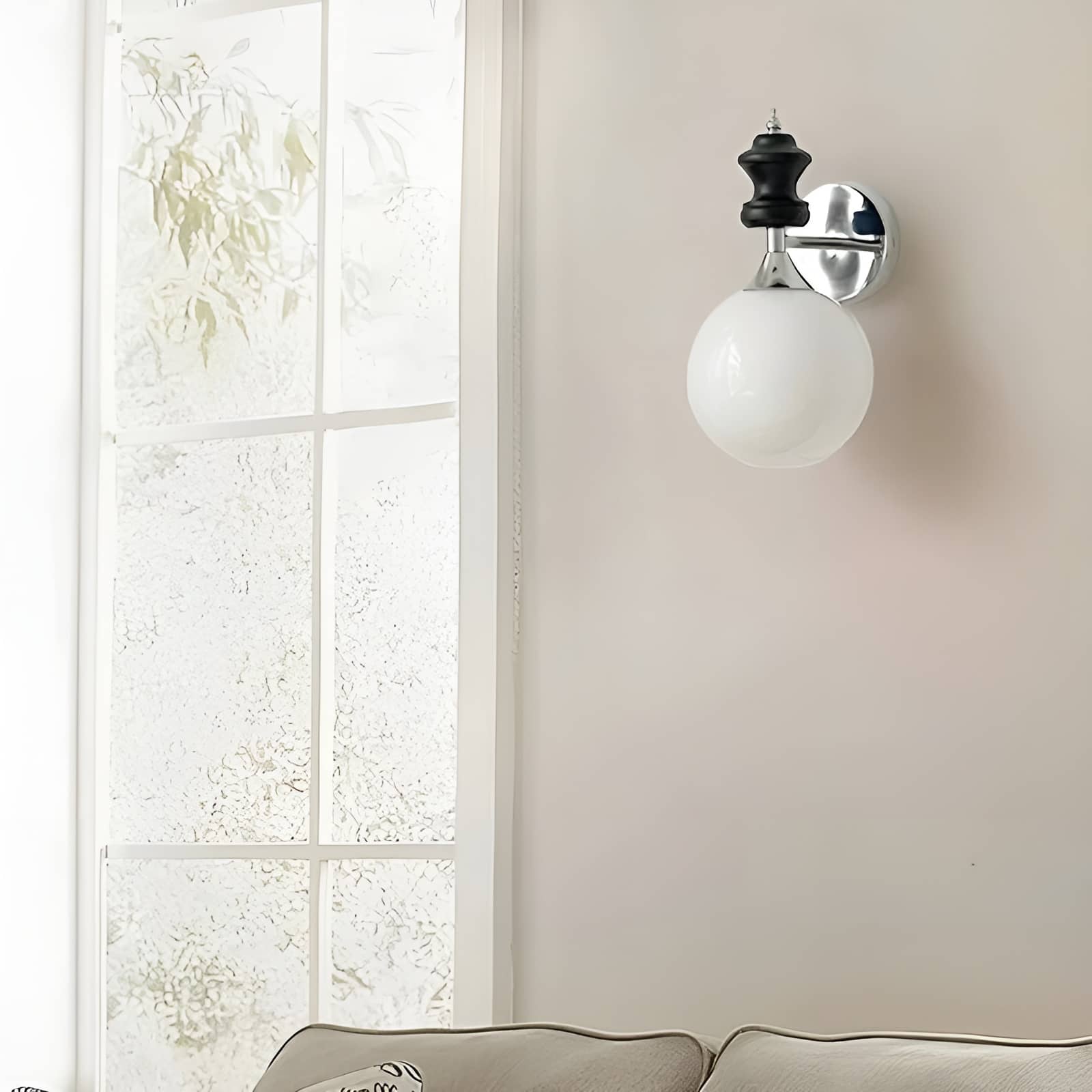 Vintage Black Accent Glass Ball Wall Light