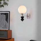 Vintage Black Accent Glass Ball Wall Light