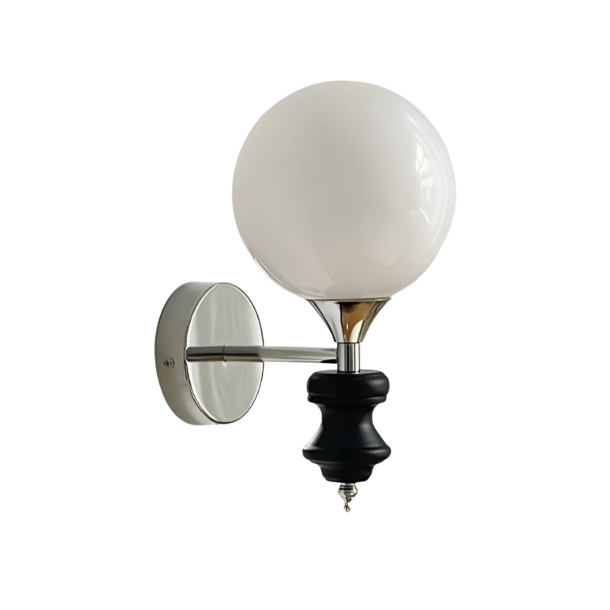 Vintage Black Accent Glass Ball Wall Light