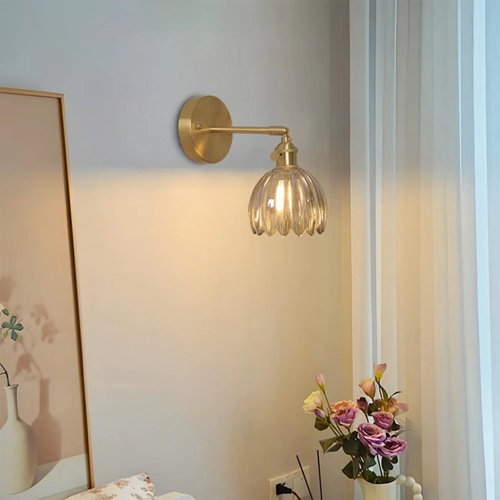 Vintage Flower Glass Wall Light