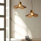 Artistic Flower Amber Glass Pendant Light