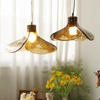 Artistic Flower Amber Glass Pendant Light