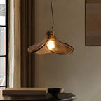 Artistic Flower Amber Glass Pendant Light