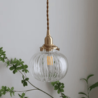 Vintage Industrial Glass Pendant Light For Dining Rooms