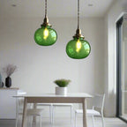 Vintage Industrial Glass Pendant Light For Dining Rooms
