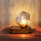 Vintage Irregular Ice Cube Glass Table Lamp