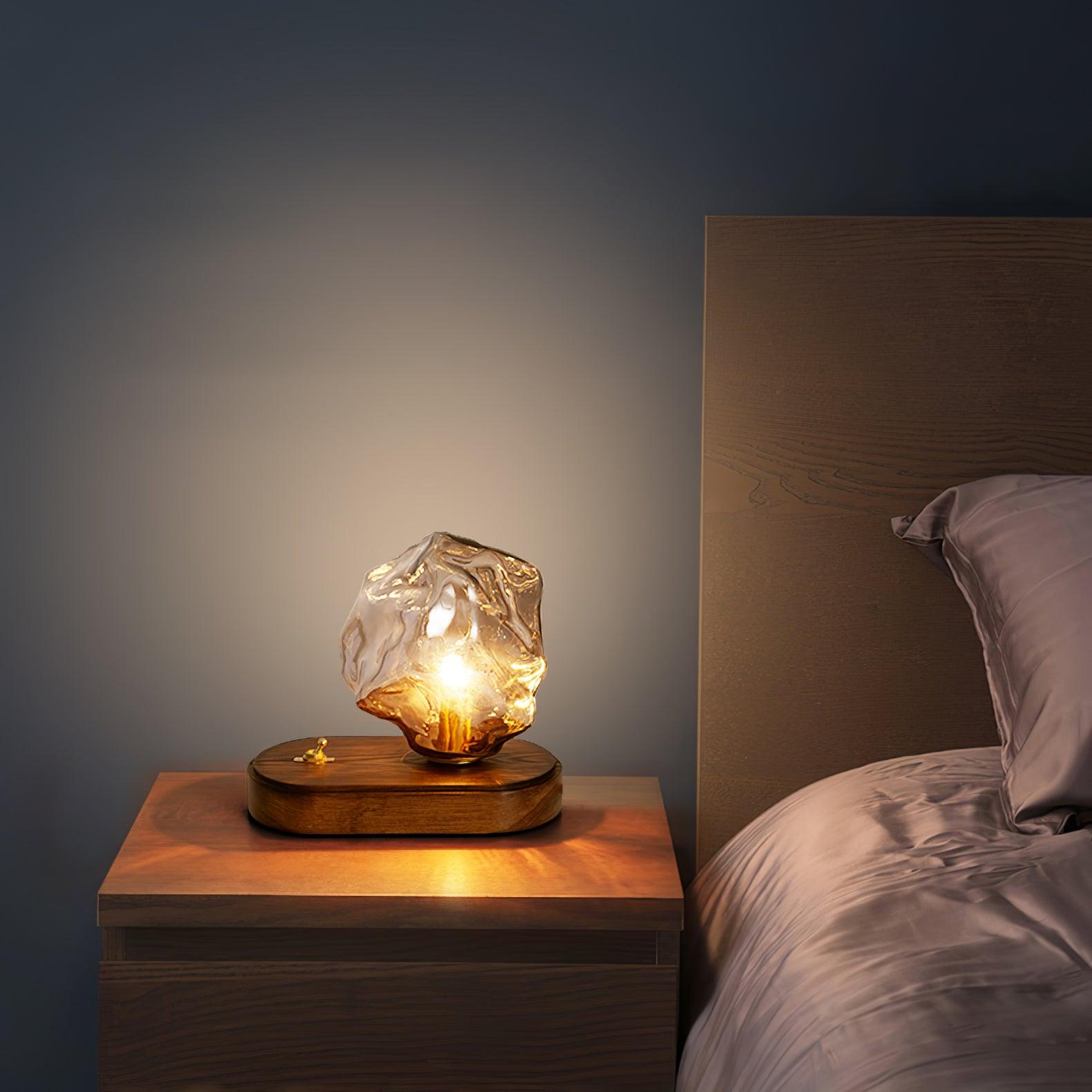 Vintage Irregular Ice Cube Glass Table Lamp