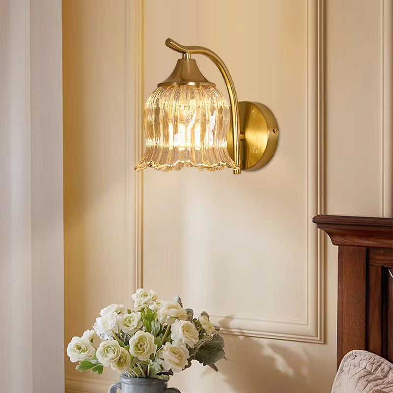 Classic Gold Arm Flower Wall Light