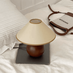 Vintage Minimalist Fabric Wooden Bedside Lamp
