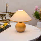 Vintage Minimalist Fabric Wooden Bedside Lamp