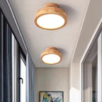 Retro Minimalist Round Wooden Ceiling Light