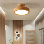 Retro Minimalist Round Wooden Ceiling Light