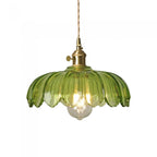 Vintage Lotus Glass Pendant Light