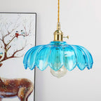 Vintage Lotus Glass Pendant Light
