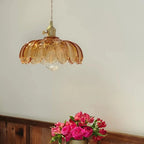 Vintage Lotus Glass Pendant Light