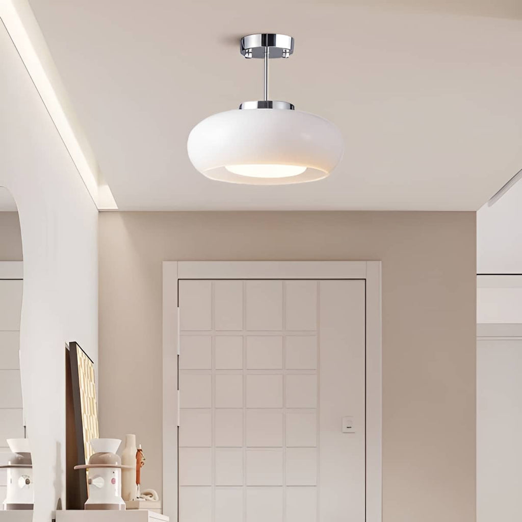 Vintage Bauhaus LED Round Glass Ceiling Light