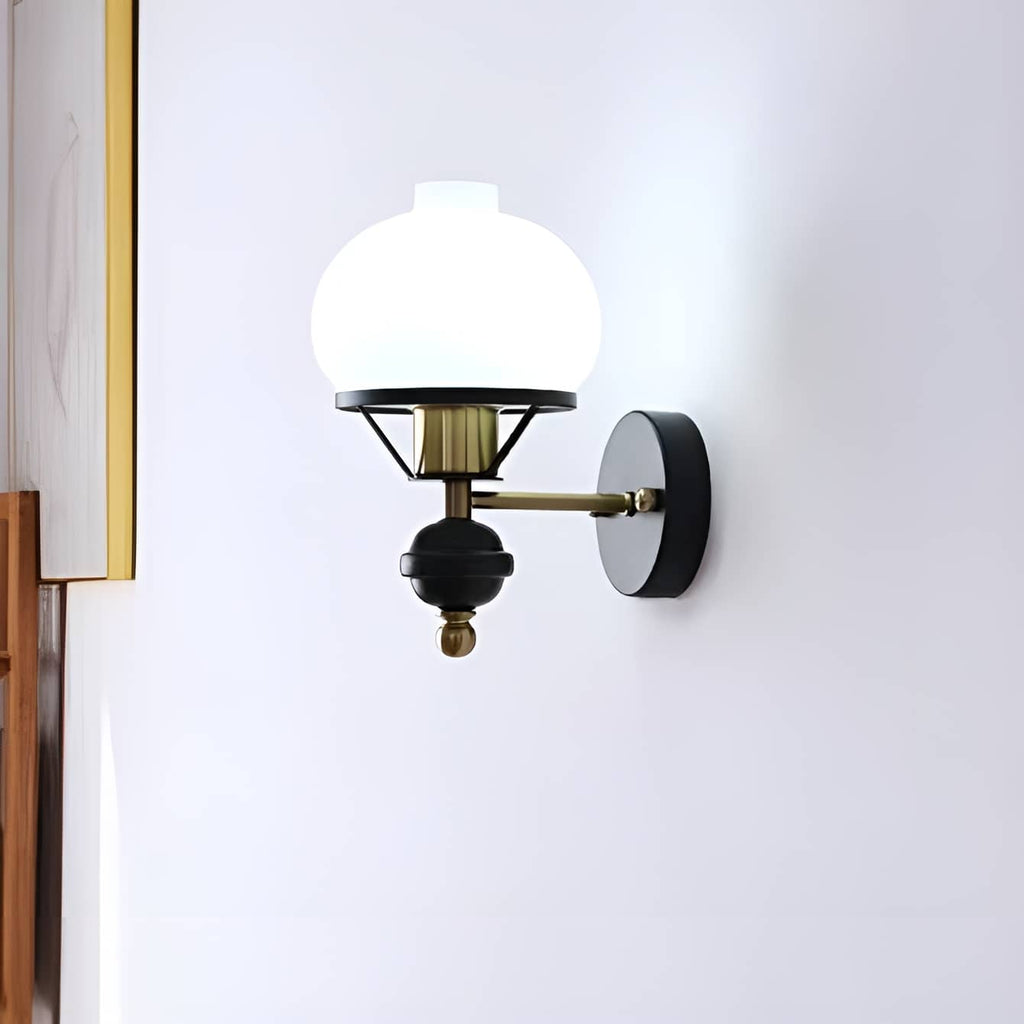 Vintage Bauhaus Opal Globe Wall Light