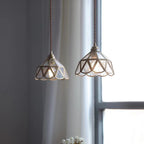 Antique Brass Framed Flower Pendant Light