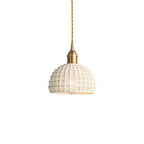 Vintage Ceramic Cream Hollow Pendant Light