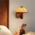 Vintage Creative Wooden Mushroom Wall Light