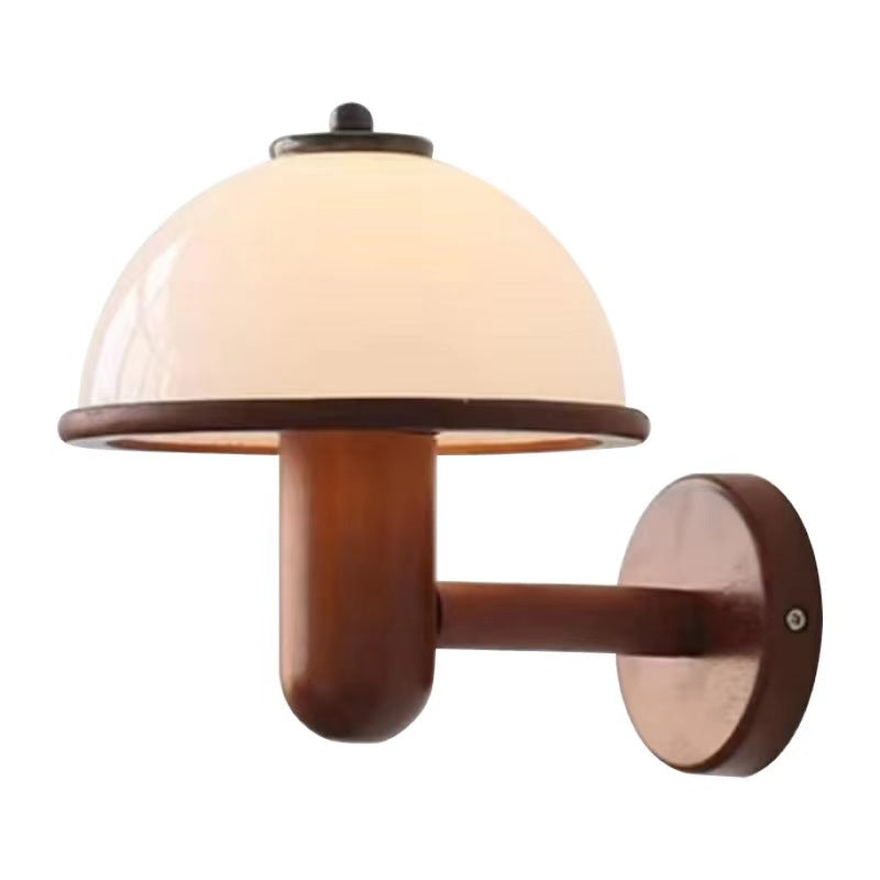 Vintage Creative Wooden Mushroom Wall Light