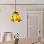 Vintage Flower Small Glass Pendant Light Over Dining Table