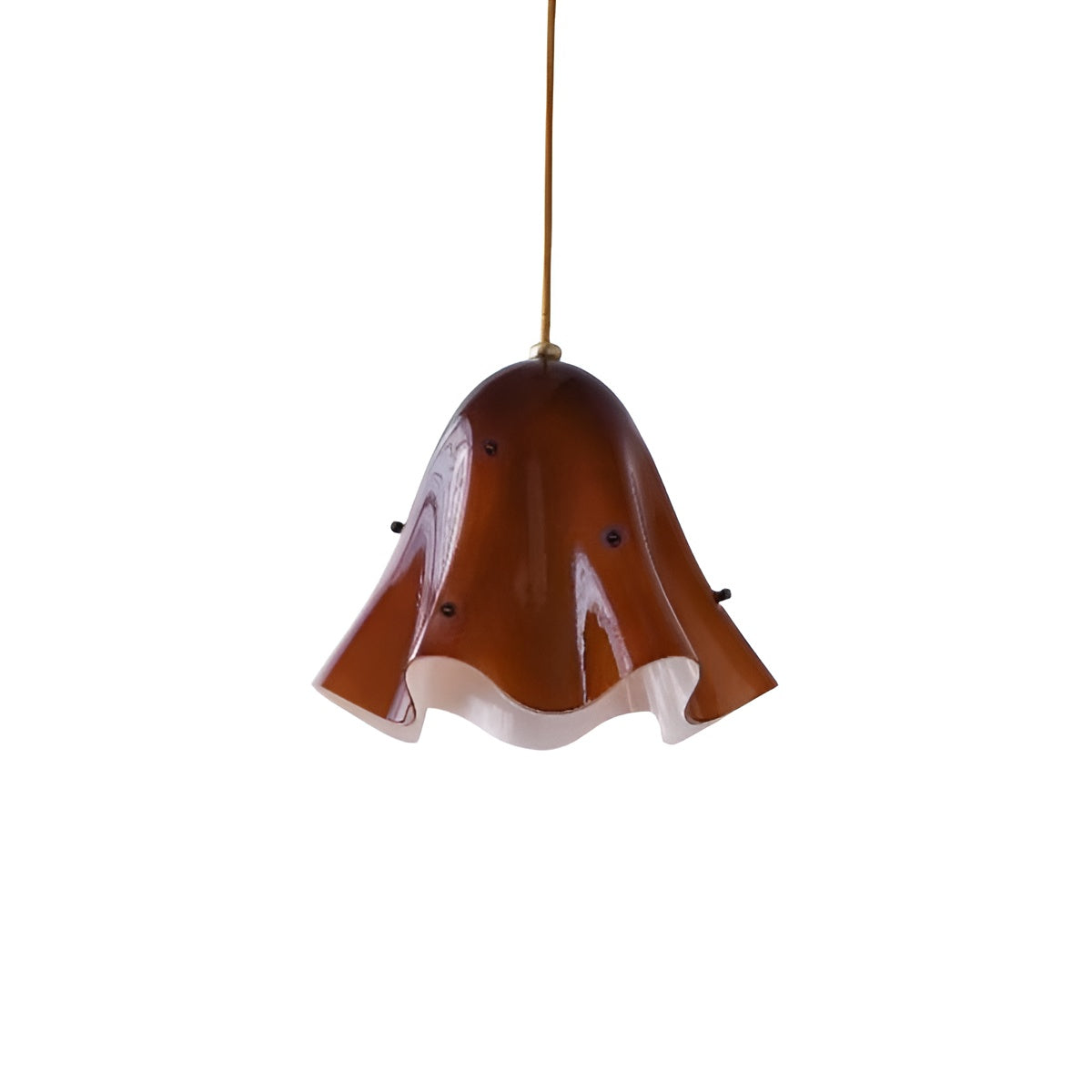 Vintage Flower Small Glass Pendant Light Over Dining Table