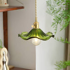 Hibiscus Flower Glass Vintage Style Pendant Light