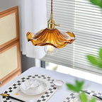 Hibiscus Flower Glass Vintage Style Pendant Light