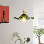 Hibiscus Flower Glass Vintage Style Pendant Light