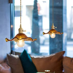 Hibiscus Flower Glass Vintage Style Pendant Light