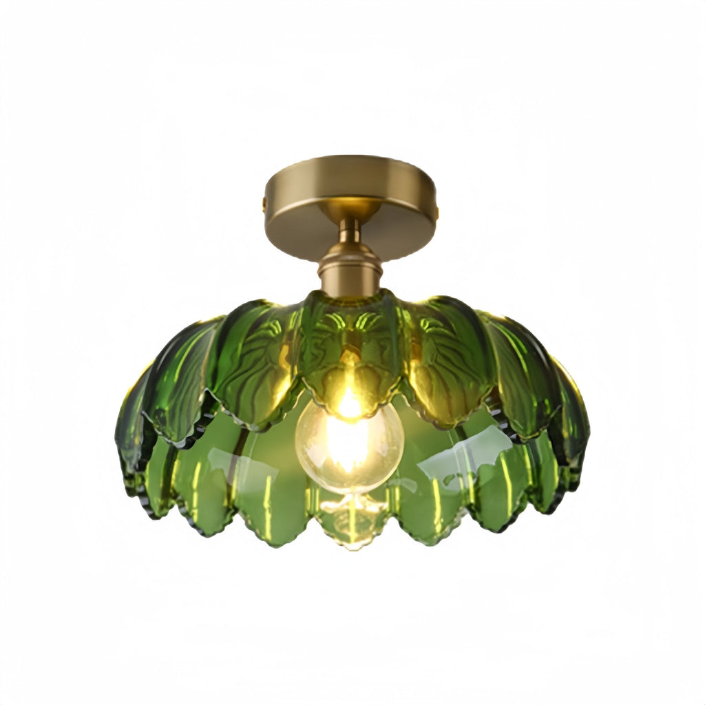 Vintage Lotus Flower Glass Ceiling Light