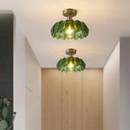 Vintage Lotus Flower Glass Ceiling Light