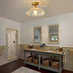 Vintage Lotus Flower Glass Ceiling Light