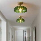 Vintage Lotus Flower Glass Ceiling Light