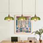 Vintage Lotus Glass Pendant Light