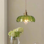 Vintage Lotus Glass Pendant Light