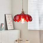 Vintage Lotus Glass Pendant Light