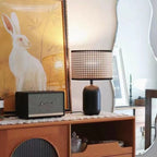 Vintage Style Rattan Black Table Lamp