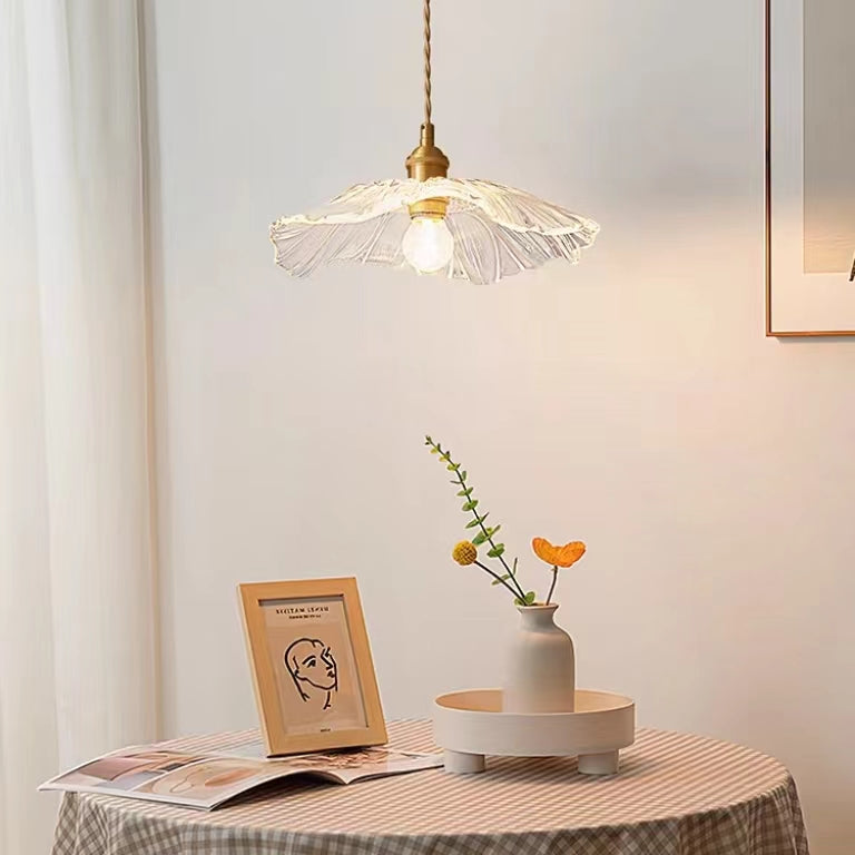 Modern Lotus Glass Pendant Light